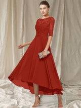 Besticktes Cocktailkleid Mit Halben Ärmeln Für Frauen | Midi
