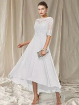 Besticktes Cocktailkleid Mit Halben Ärmeln Für Frauen | Midi