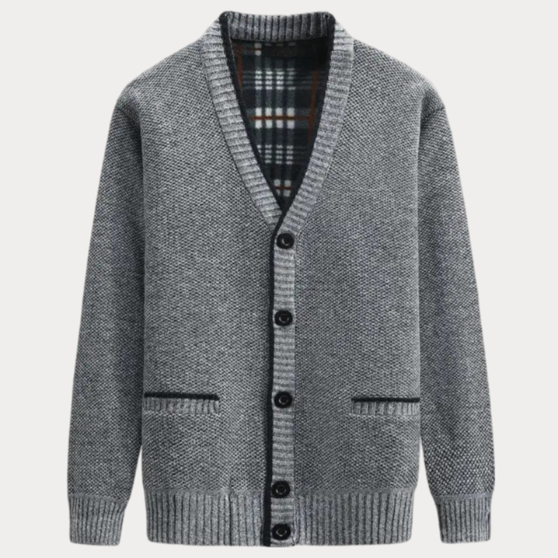 Strickjacke Mit V-Ausschnitt Und Vordertaschen Für Herren | Winter