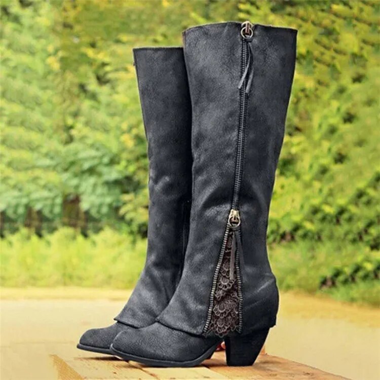 Kniehohe Stiefel Für Damen | Blockabsatz