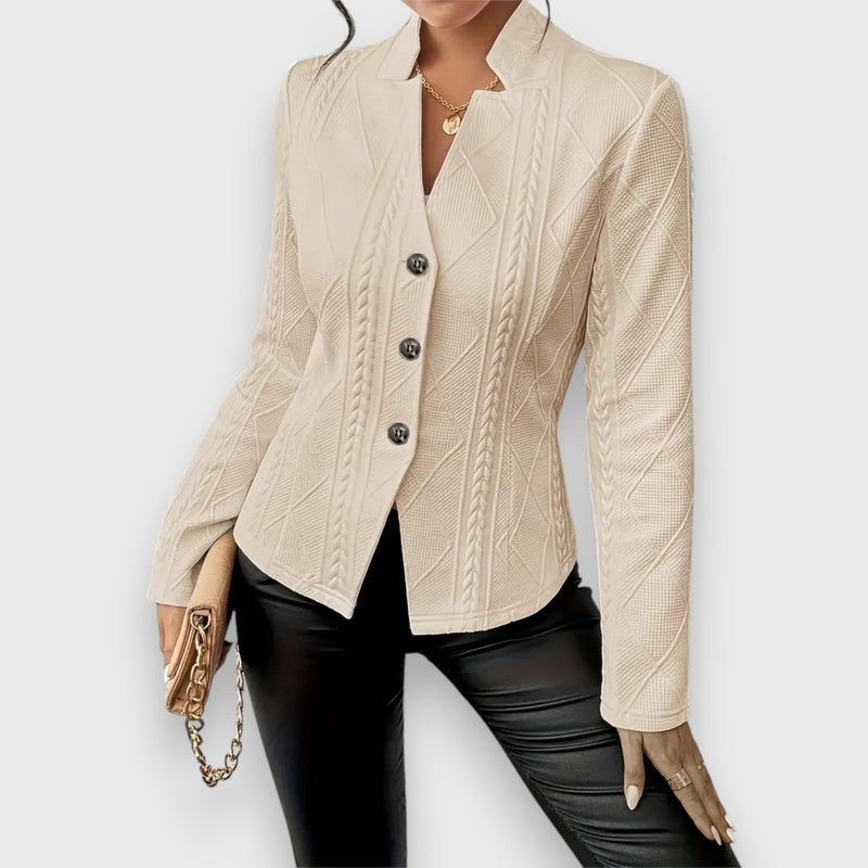 Langärmliger Strickblazer Für Damen | Button-Down