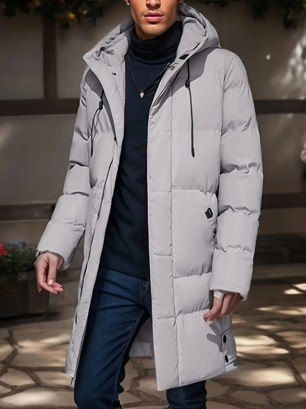 Lange Winter-Daunenjacke Für Herren | Mit Kapuze