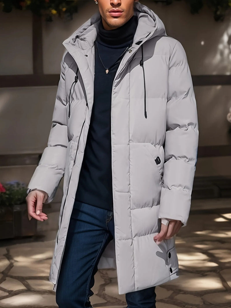 Lange Winter-Daunenjacke Für Herren | Mit Kapuze