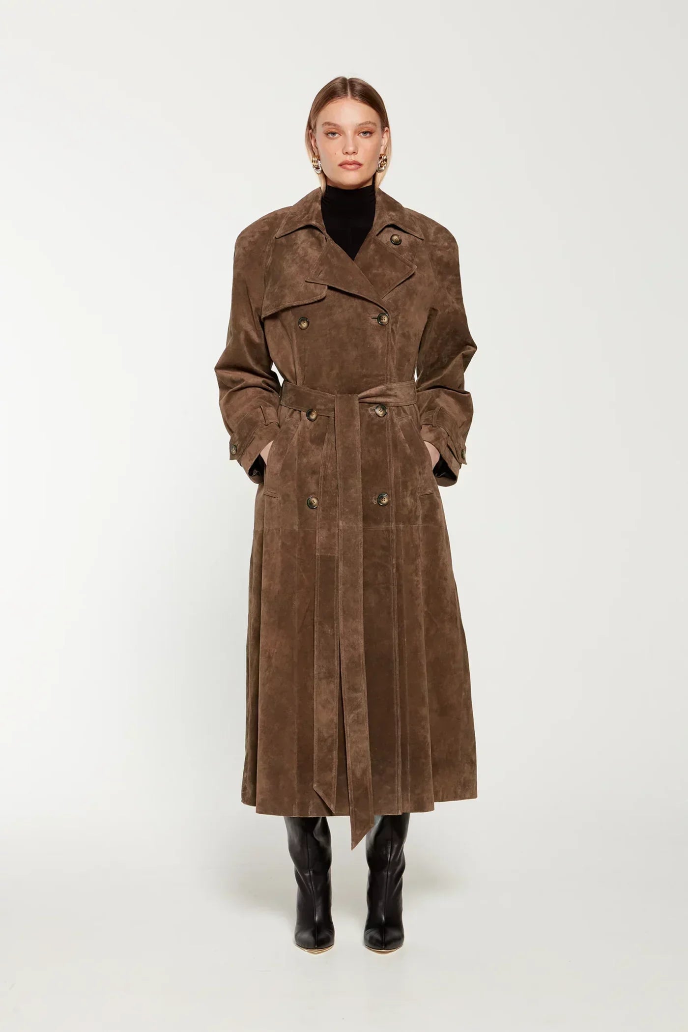 Trenchcoat Damen | Klassischer Doppelreiher Mit Bindegürtel