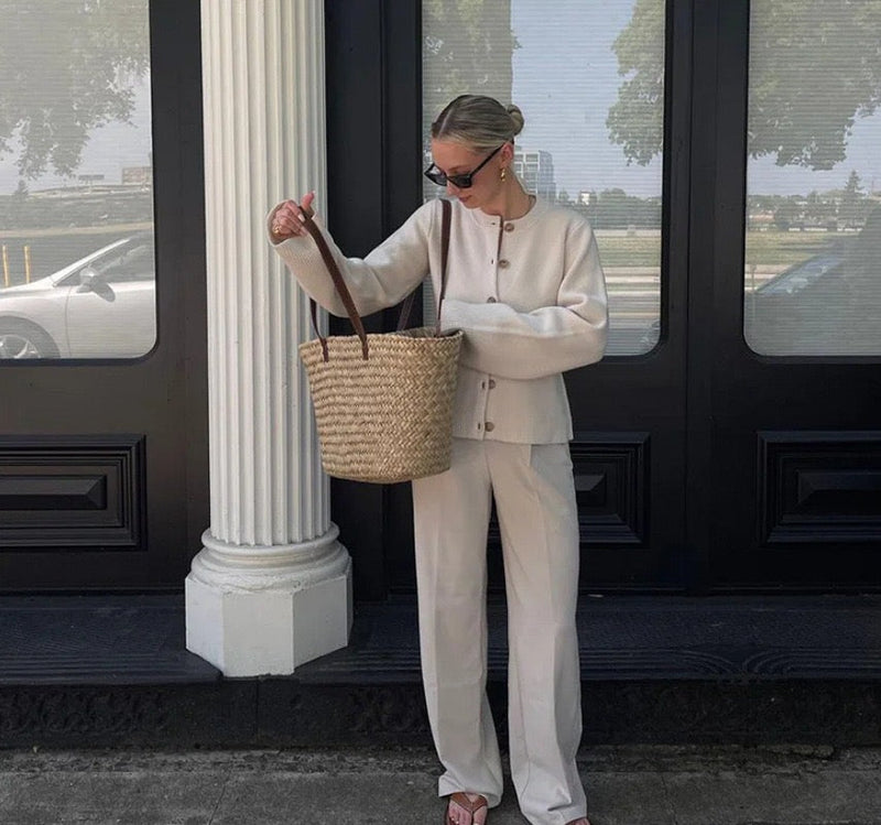 Damen Strickjacke Mit Tasche | Lange Ärmel