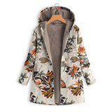 Gemusterte Damenjacke Mit Kapuze | Winter