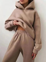 Stylisches Kapuzenpullover Und Hosen-set Für Frauen