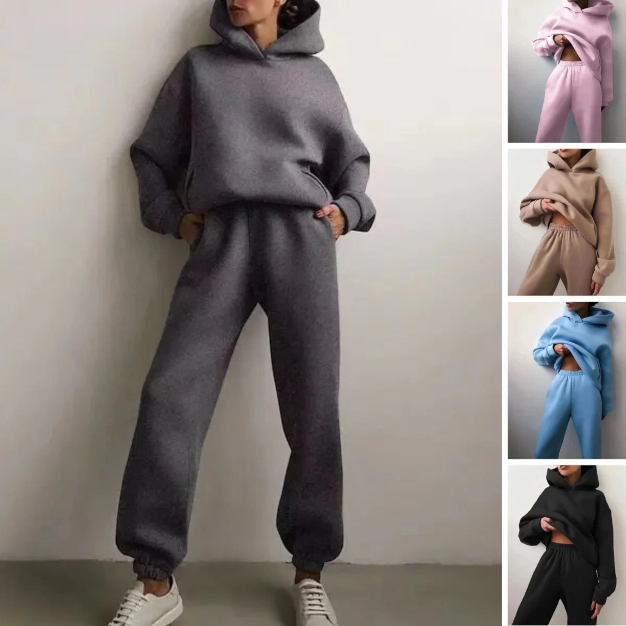 Stylisches Kapuzenpullover Und Hosen-set Für Frauen