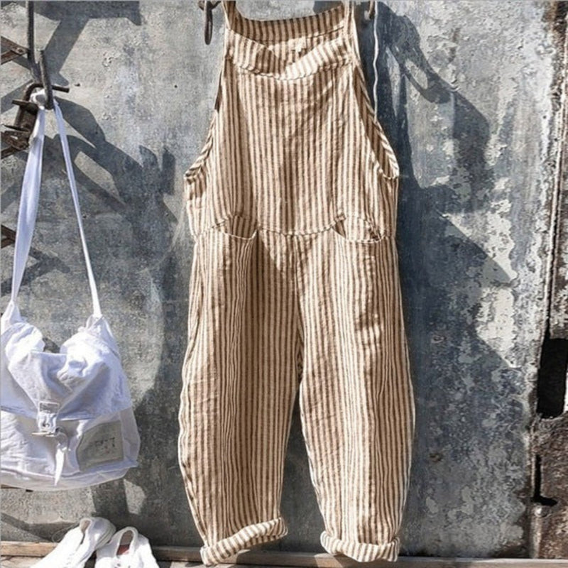 Karierter Ärmelloser Jumpsuit Für Frauen | Sommer