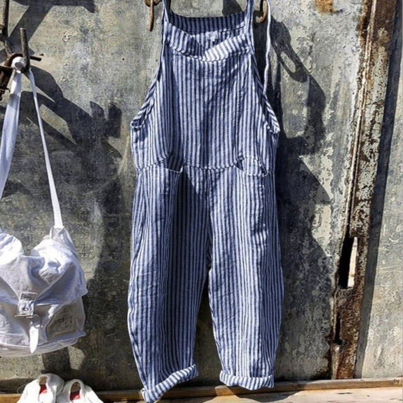 Karierter Ärmelloser Jumpsuit Für Frauen | Sommer
