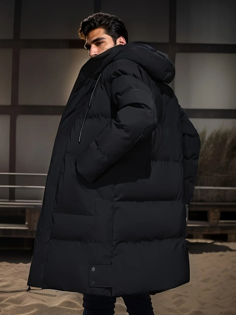 Lange Winter-Daunenjacke Für Herren | Mit Kapuze