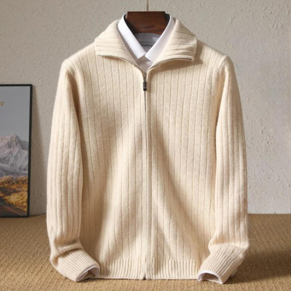 Modischer Winter Kaschmirpullover Für Herren | Mit Reißverschluss