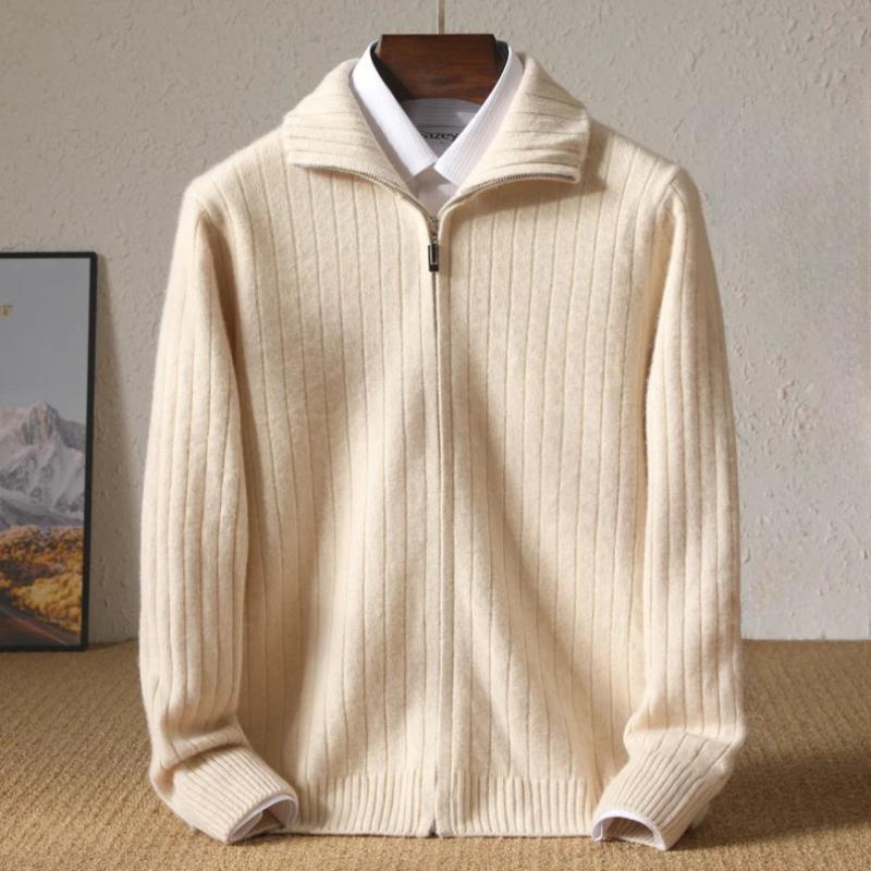 Modischer Winter Kaschmirpullover Für Herren | Mit Reißverschluss