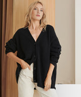 Gerippter Cardigan Mit Knopfleiste Für Damen | Übergröße