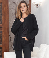Gerippte Strickjacke Mit V-ausschnitt Für Frauen | Übergröße