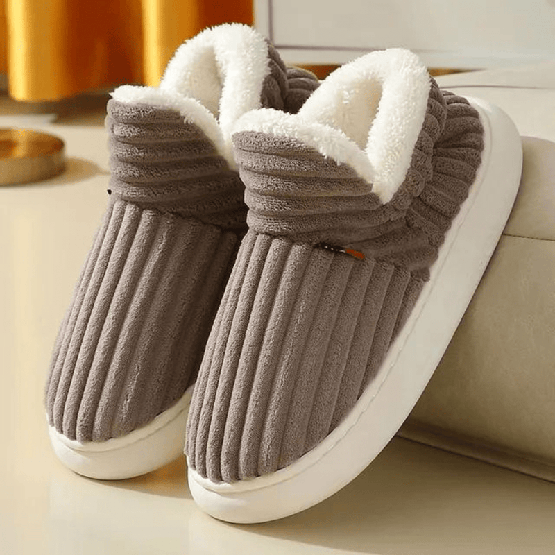 Gerippte Cord-Hausschuhe Für Damen | Zum Reinschlüpfen