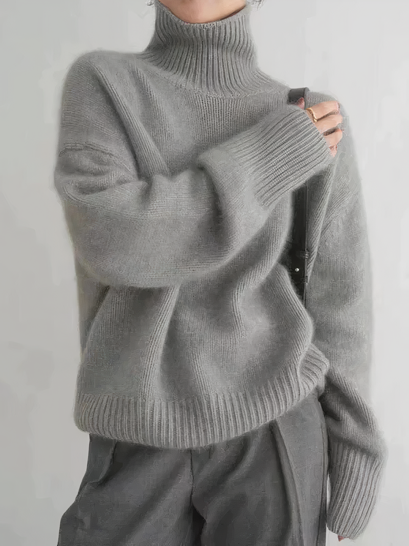 Trendiger Kaschmir Winterpullover Mit Rollkragen Für Damen | Langarm