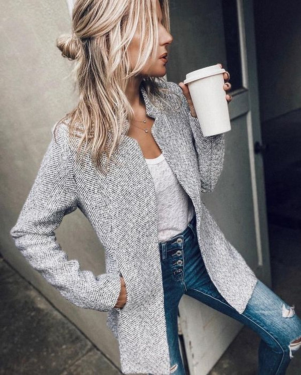Langer Blazer Für Damen | Mit Taschen