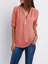 Laura – Damen-Shirt mit Reißverschluss