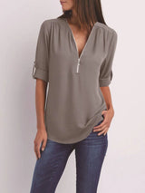 Laura – Damen-Shirt mit Reißverschluss