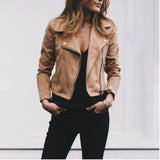 Stylische Kurze Motorradjacke Für Frauen | Warm