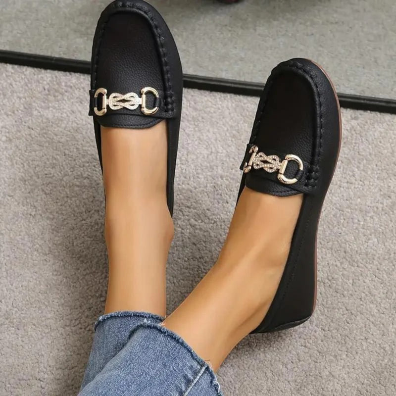 Elegante Loafer Mit Schnallendetail Für Frauen