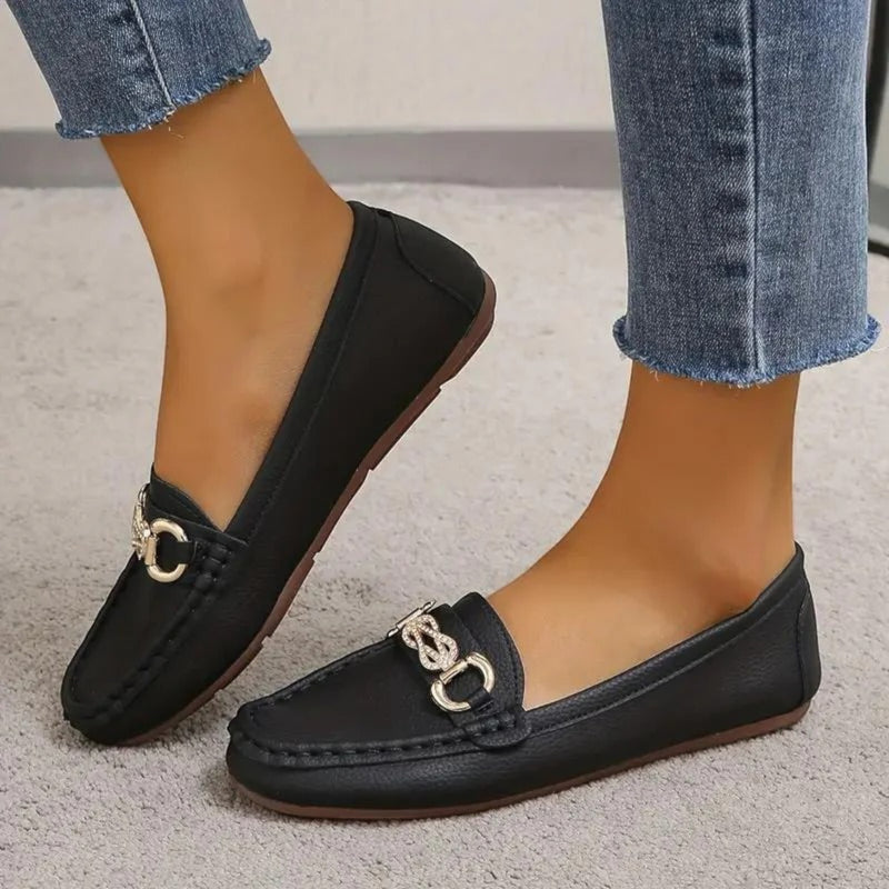 Elegante Loafer Mit Schnallendetail Für Frauen