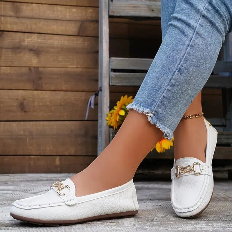 Elegante Loafer Mit Schnallendetail Für Frauen