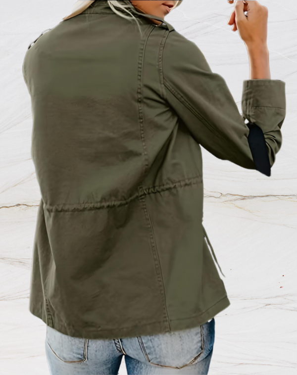 Lässige Stehkragen Übergangsjacke Für Damen | Mit Taschen