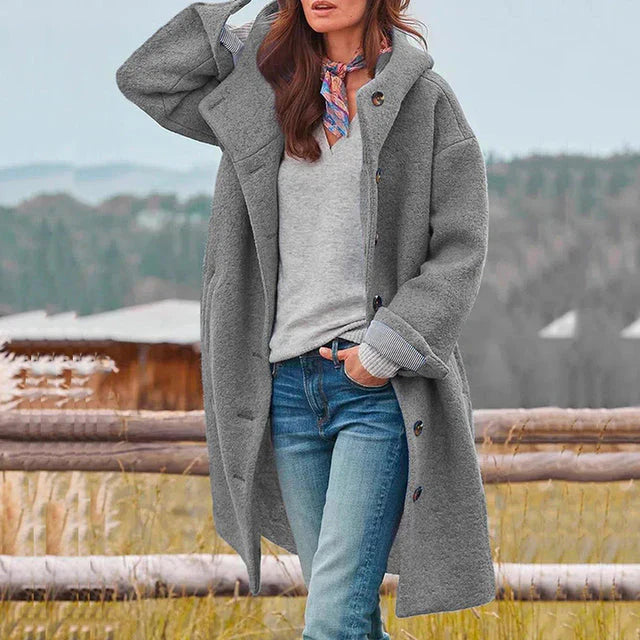 Klassischer Langmantel Mit Knopfverschluss Für Damen | Herbst