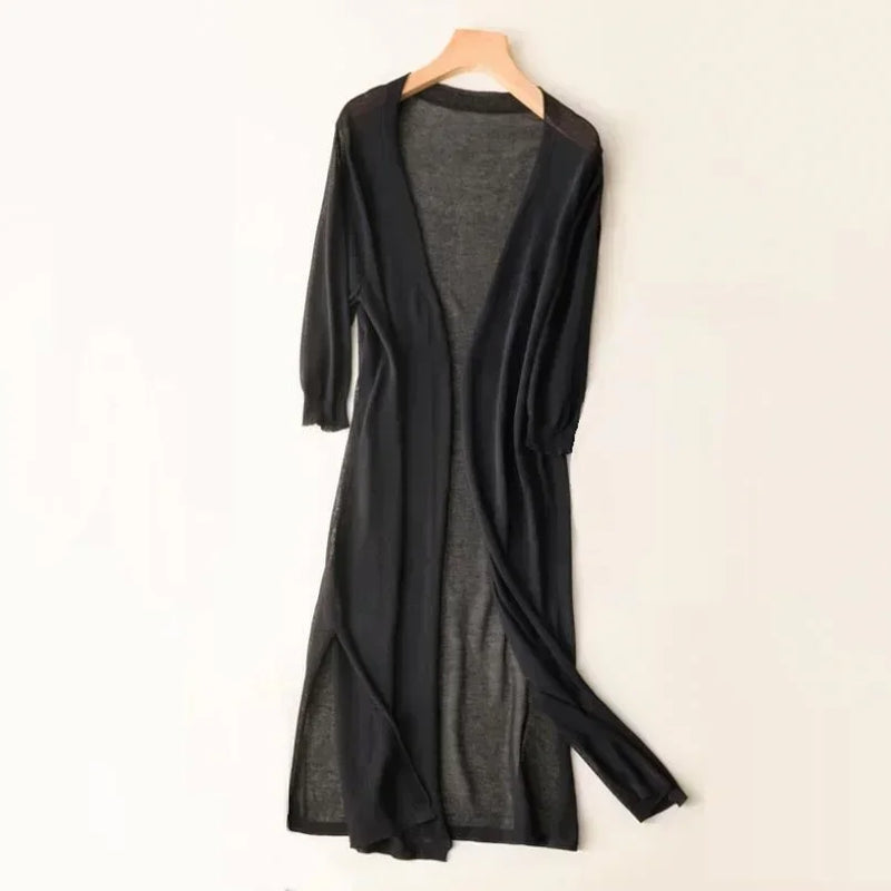 Strickjacke Mit Offener Vorderseite Für Damen | Lang