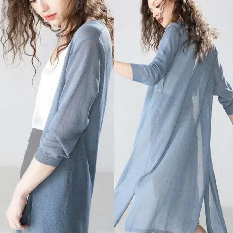 Strickjacke Mit Offener Vorderseite Für Damen | Lang