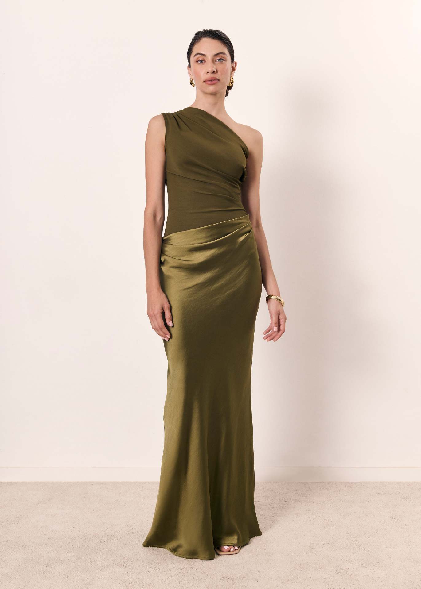 Kleid Hochzeitsgast Damen | One-Shoulder-Maxikleid
