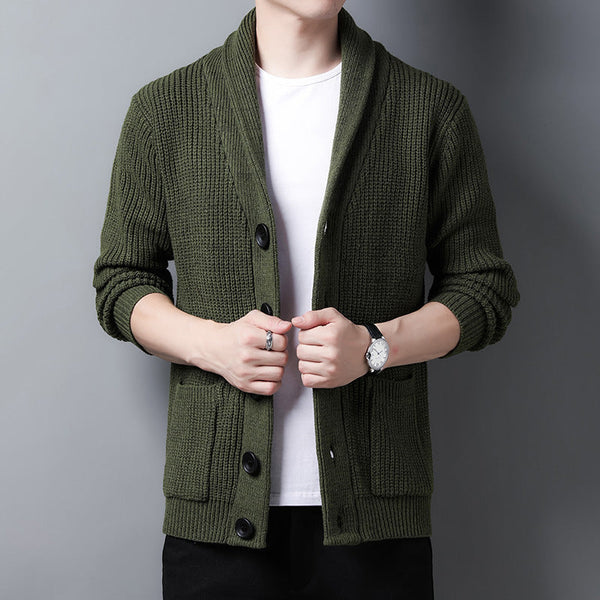 Strickjacke Mit Schalkragen Für Herren | Lange Ärmel