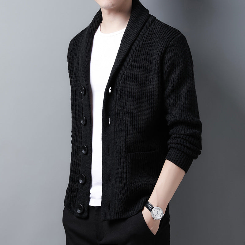 Strickjacke Mit Schalkragen Für Herren | Lange Ärmel