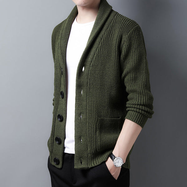Strickjacke Mit Schalkragen Für Herren | Lange Ärmel