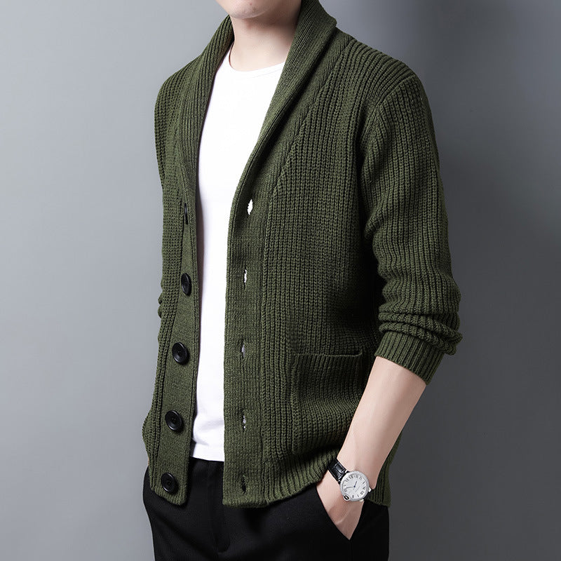 Strickjacke Mit Schalkragen Für Herren | Lange Ärmel