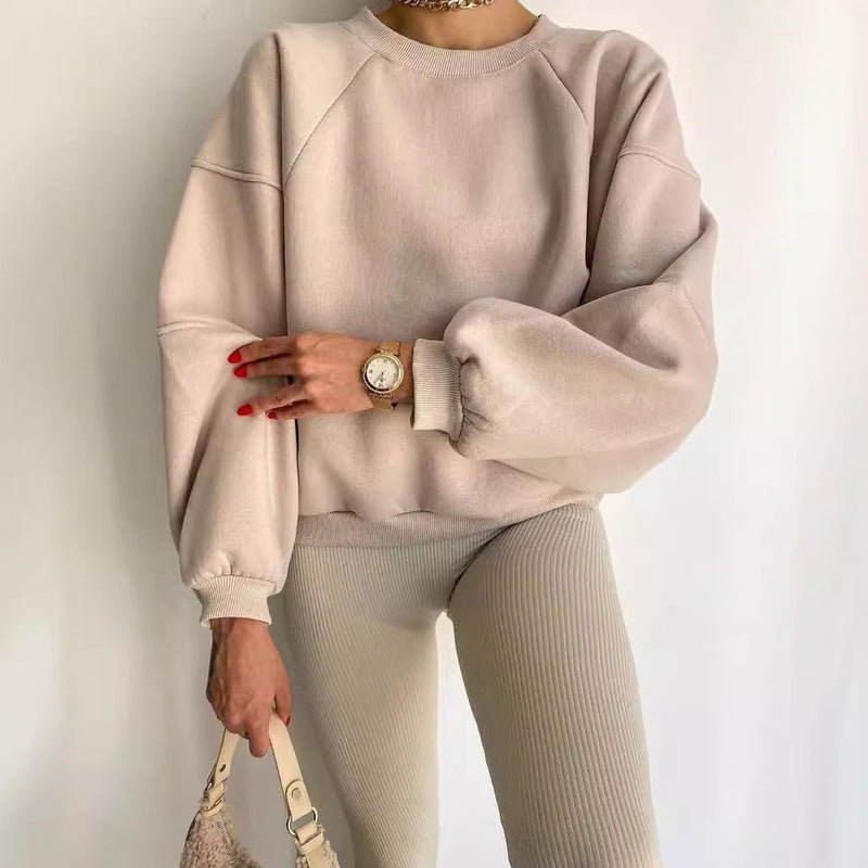 Raglan-sweatshirt Mit Rundhalsausschnitt Für Damen | Locker Geschnittenes Design
