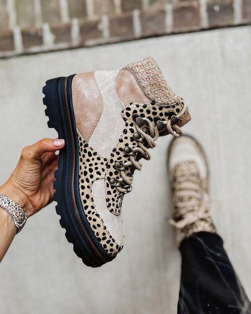 Damen Stiefeletten Mit Wildlederdetails | Leopardenmuster