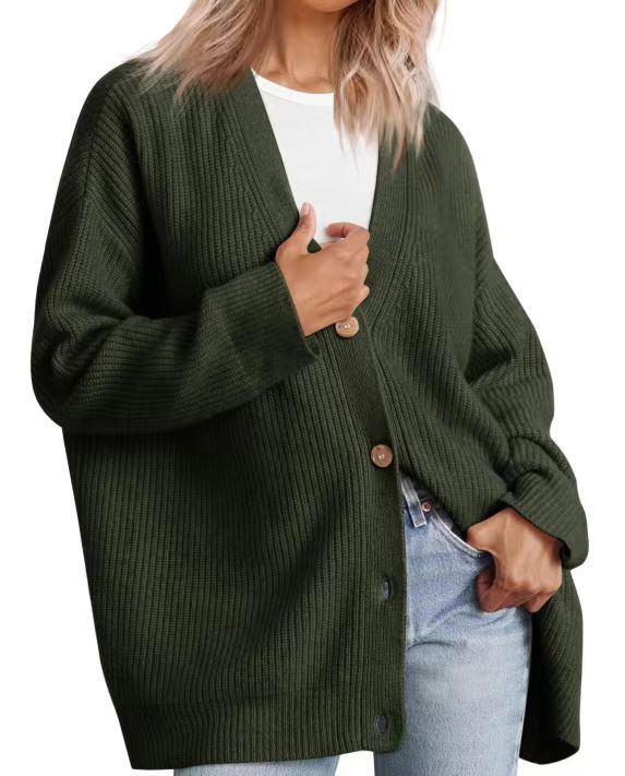 Lässiger Oversize-Cardigan Mit Knöpfen Für Damen | Winter