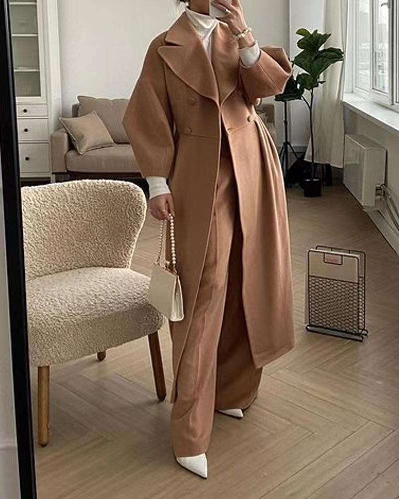Stylischer Langer Trenchcoat Für Damen | Reverskragen