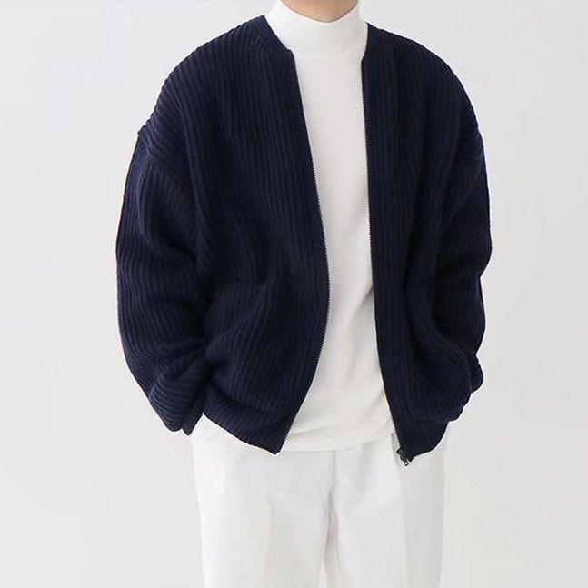 Strickjacke Mit Reißverschluss Für Herren | Lange Ärmel