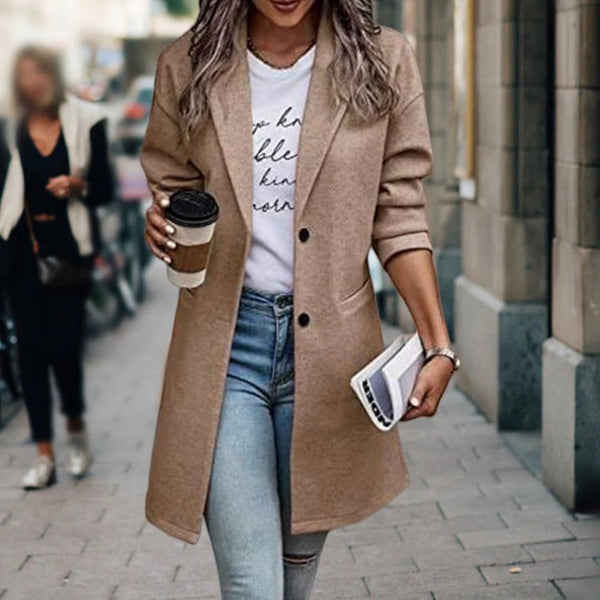 Lysiane | Eleganter Langer Mantel Blazer Für Frauen