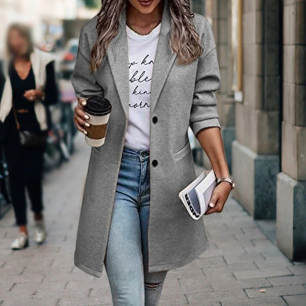Lysiane | Eleganter Langer Mantel Blazer Für Frauen