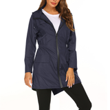 Lässige Regenjacke Mit Kapuze Für Frauen | Lang