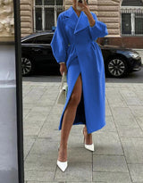 Stylischer Langer Trenchcoat Für Damen | Reverskragen