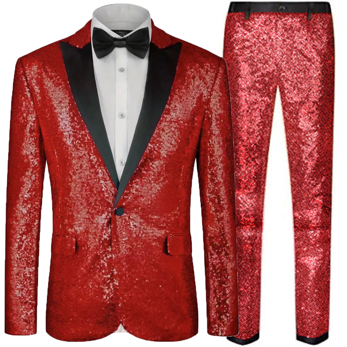 Anzug Herren | Glänzender Abendanzug Mit Paillettenoptik
