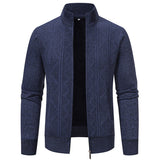 Gestreifte Strickjacke Mit Stehkragen | Lange Ärmel