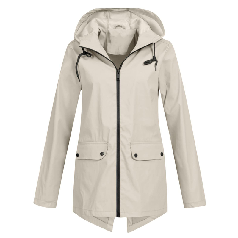 Regenjacke Mit Durchgehendem Reissverschluss Für Frauen | Mittellang