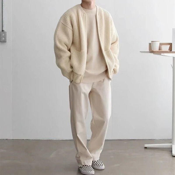 Strickjacke Mit Reißverschluss Für Herren | Lange Ärmel